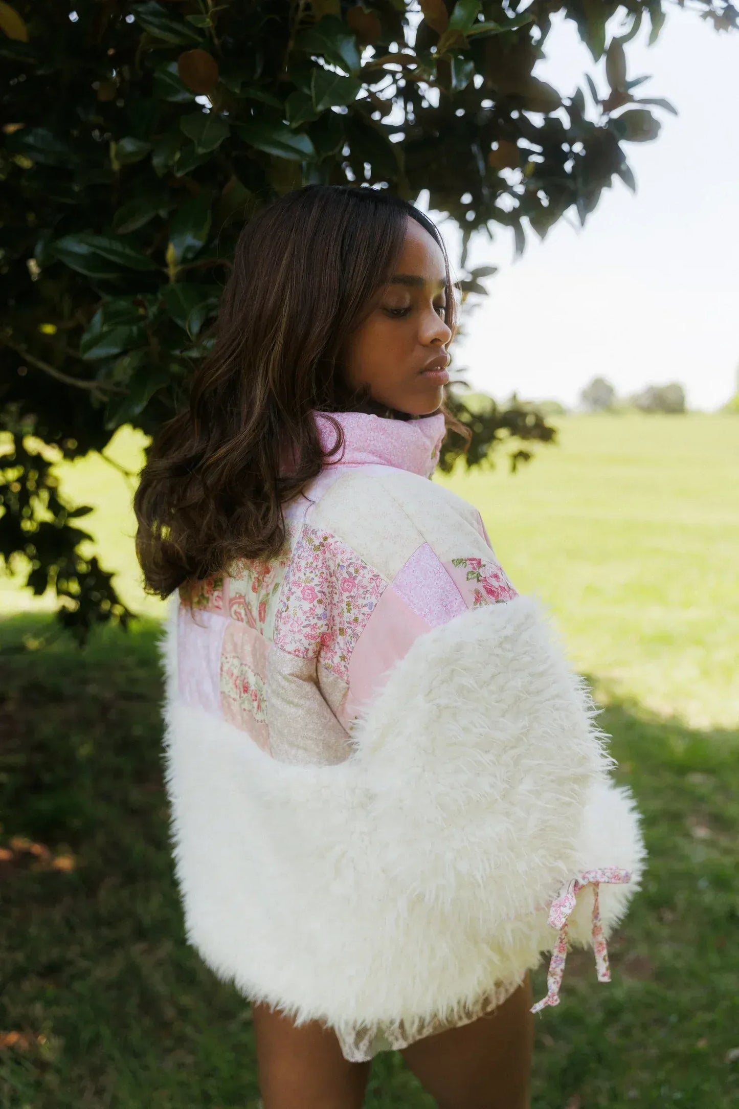 Chaqueta Patchwork en Tonos Rosas