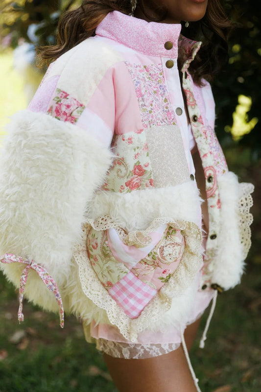 Chaqueta Patchwork en Tonos Rosas