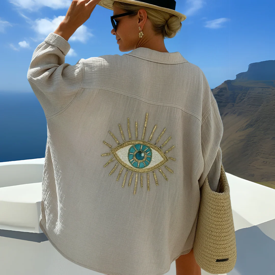 Essenzo Boho Breeze – Camisa Oversize Bordada