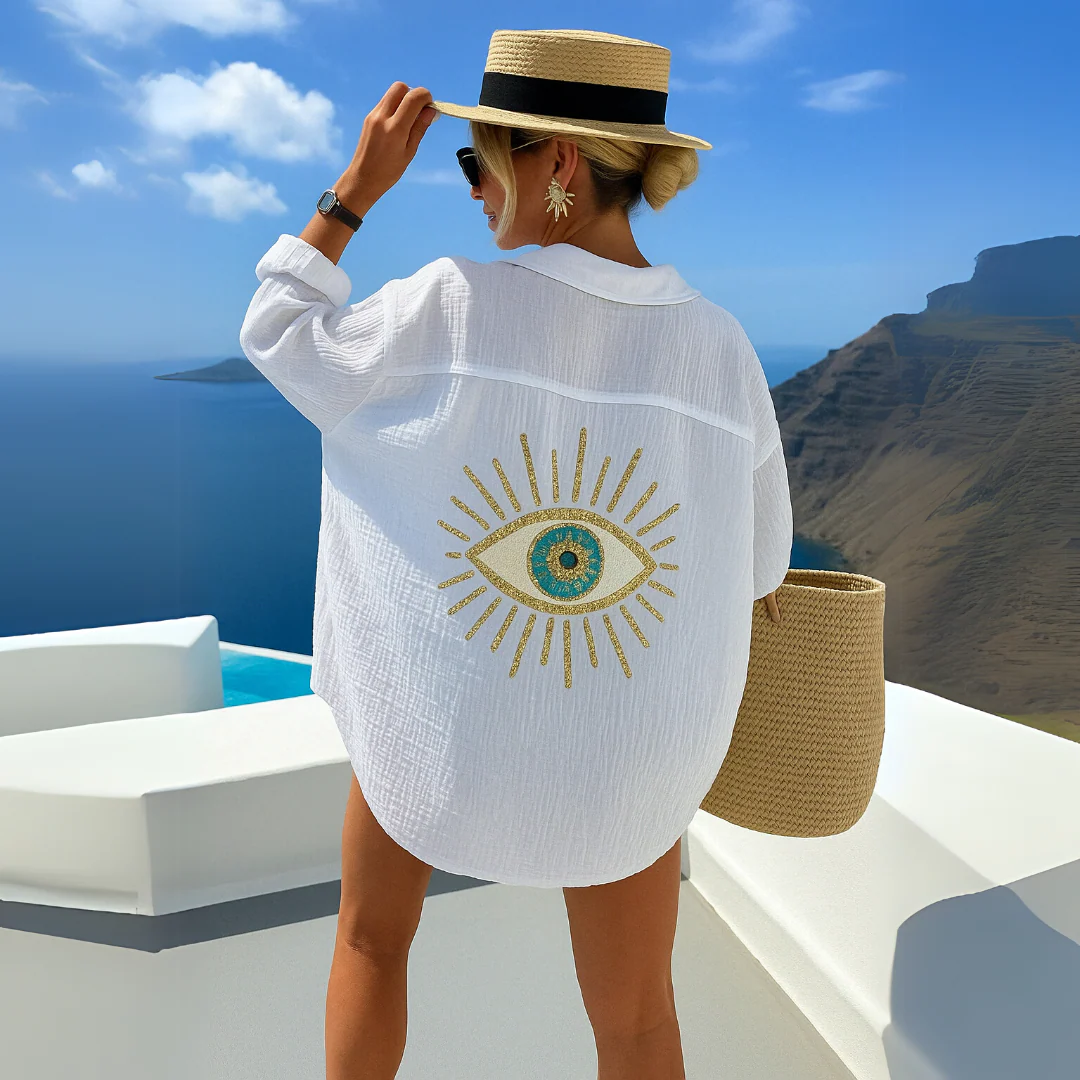 Essenzo Boho Breeze – Camisa Oversize Bordada
