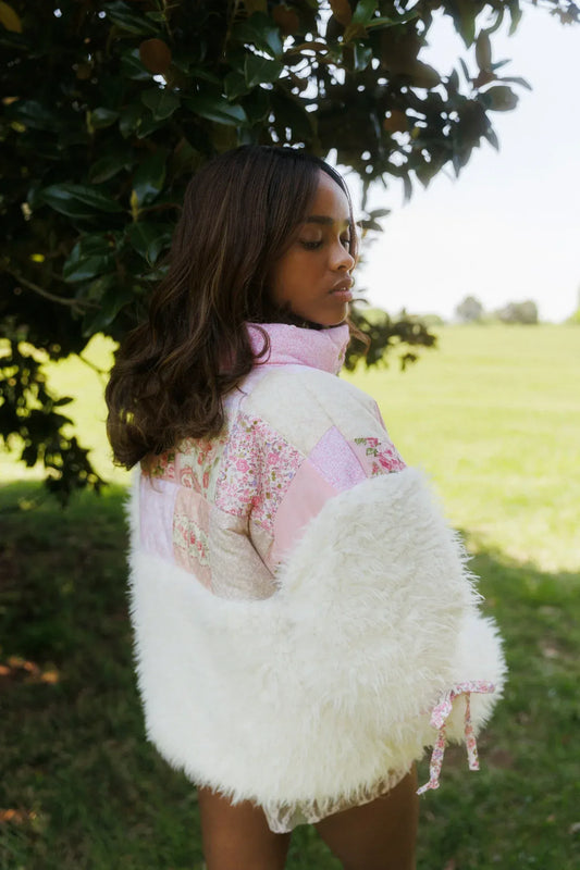 Chaqueta Patchwork en Tonos Rosas