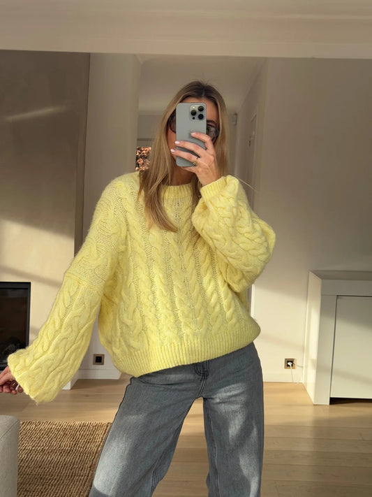 Hannah™ | Suéter de Punto Amarillo