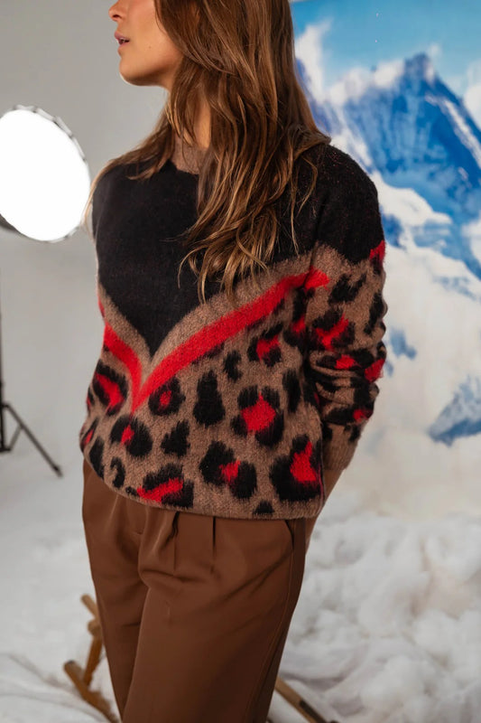 Valerie™ | Suéter de Punto de Leopardo