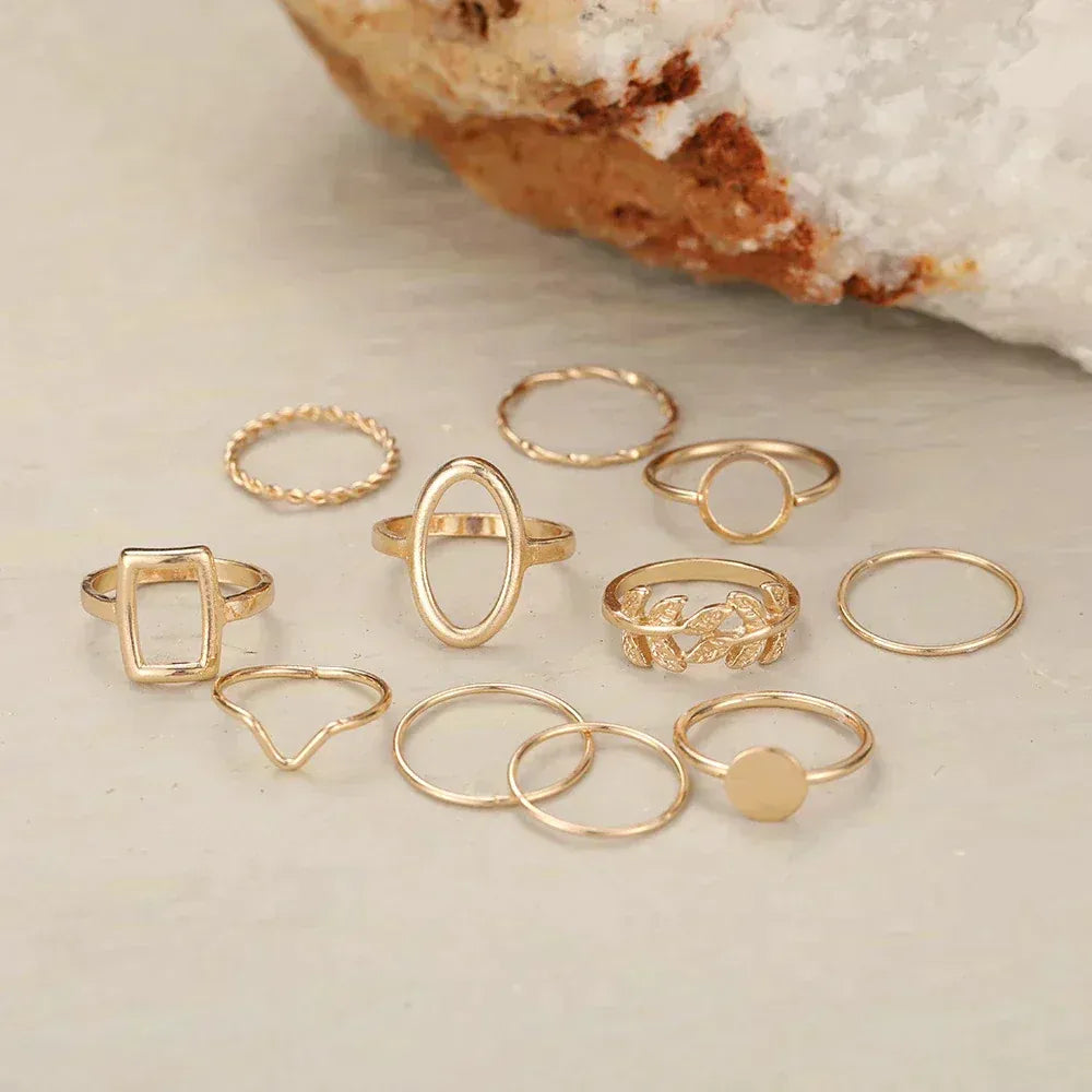 Essenzo Silver Eternity – Pack de 11 Anillos Atemporales en Plata