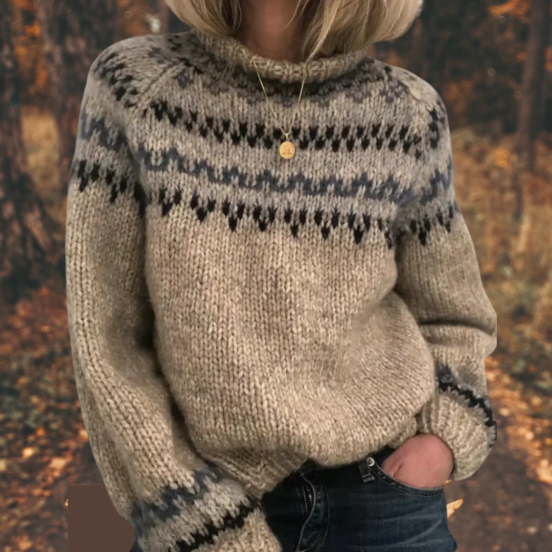 Suéter de punto nórdico Freya – Exclusivo en Essenzo