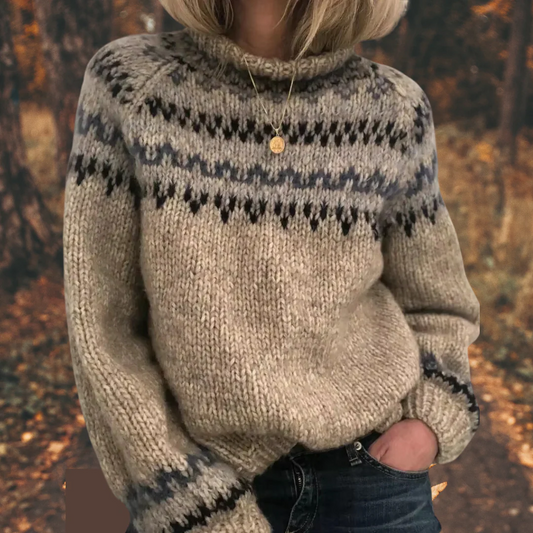 Suéter de punto nórdico Freya – Exclusivo en Essenzo