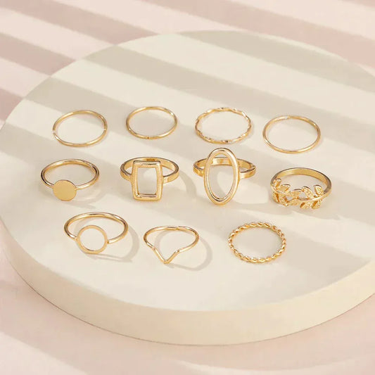 Essenzo Silver Eternity – Pack de 11 Anillos Atemporales en Plata